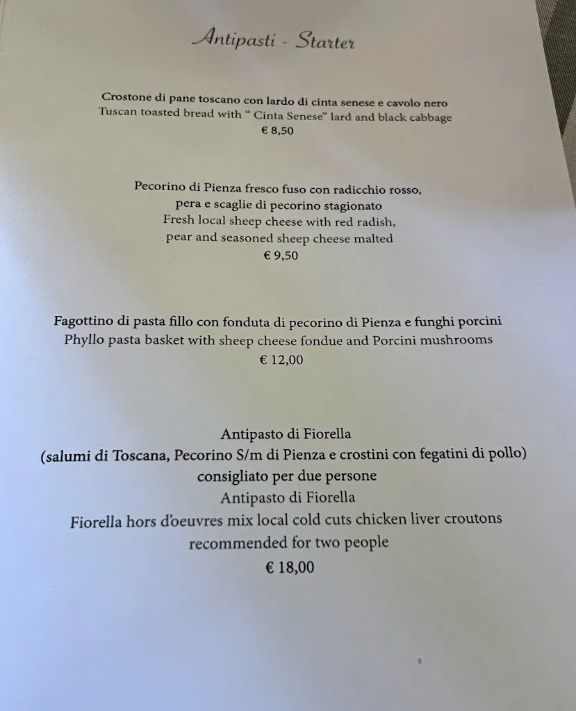 Menu_Trattoria da Fiorella_Pienza_image_4