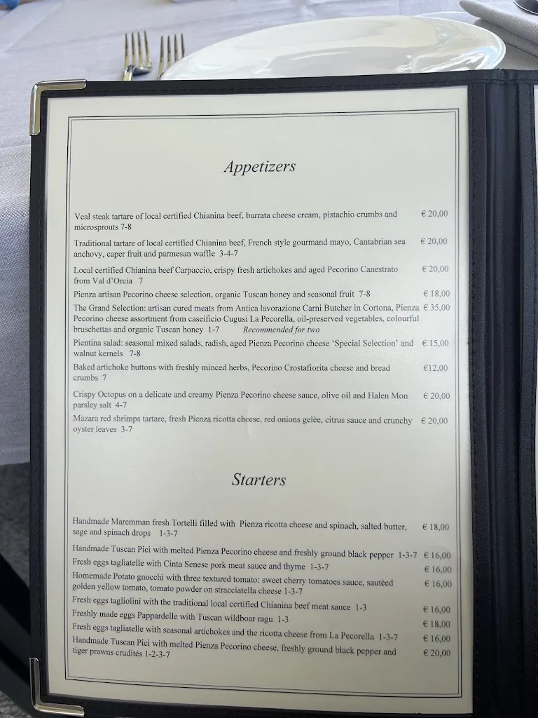 Menü_Ristorante la Terrazza della Val d'Orcia_Pienza_Bild_4