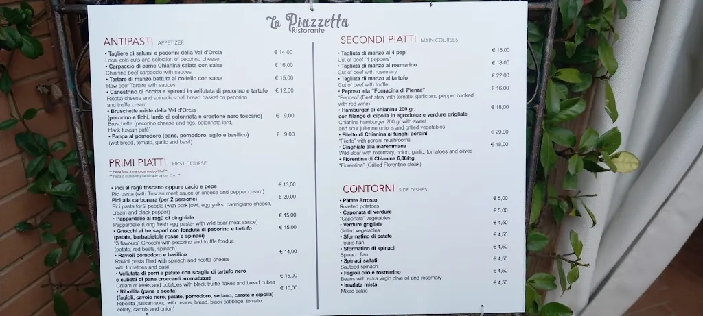 Menu_Ristorante La Piazzetta_Pienza_immagine_3