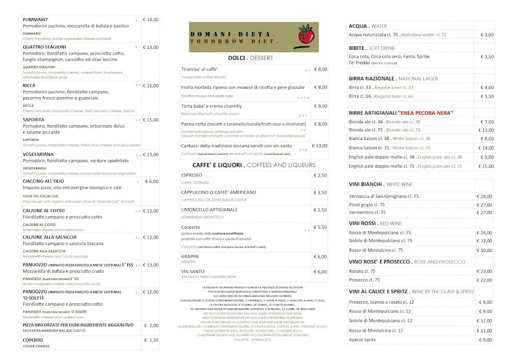 Menu_Pizzeria Pummaro'_Pienza_image_1
