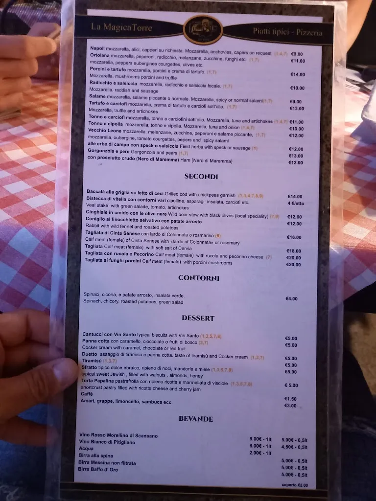 Menu_B&B La Magica Torre_Pitigliano_image_3