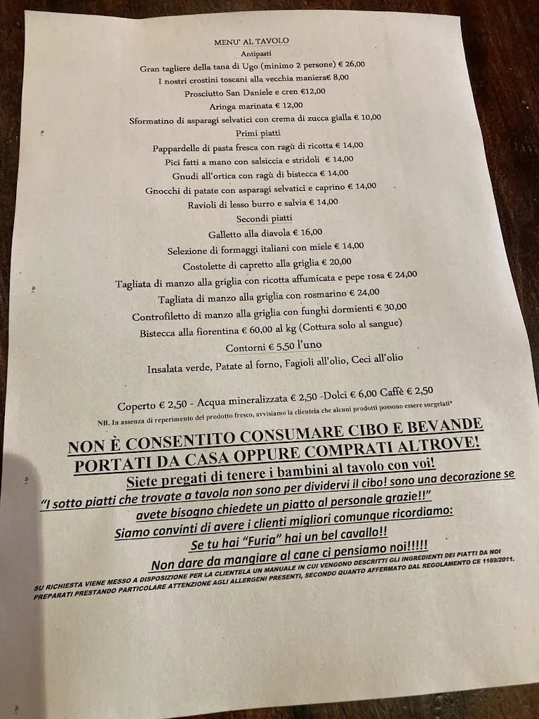 Menu_La Tana di Ugo_Pontassieve_image_1