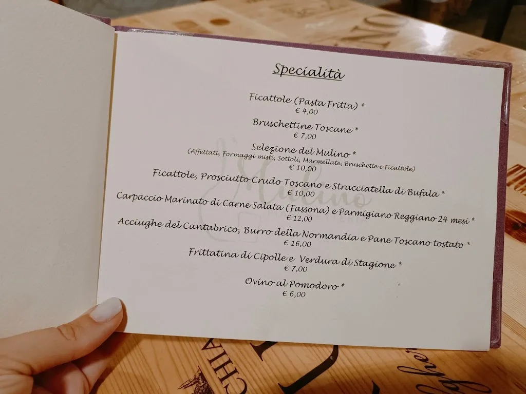 Menu_Fiaschetteria I' Mulino - Enoteca Ristorante_Poggio A Caiano_image_1