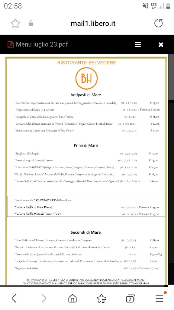 Menu_Ristorante Belvedere all'Hermitage_Poggio A Caiano_image_4