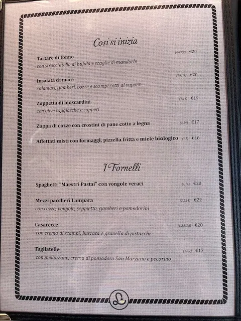 Menu_Trattoria Pizzeria La Lampara_Porto Ercole_image_1