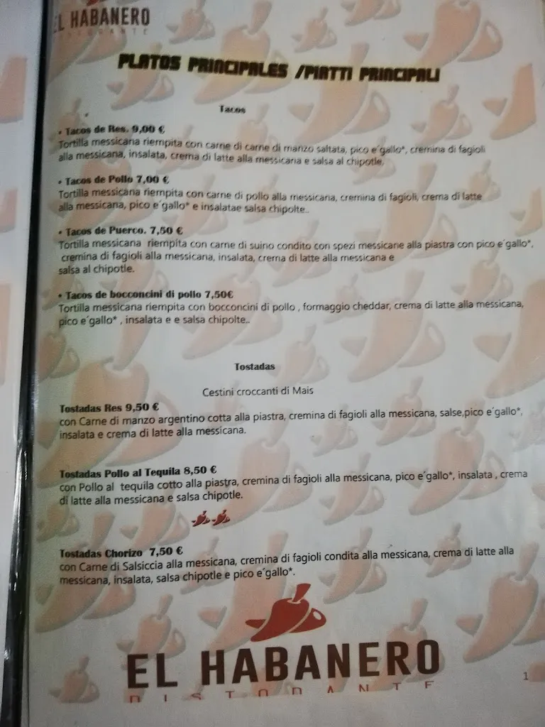 Menu_El Habanero_Pontedera_immagine_2