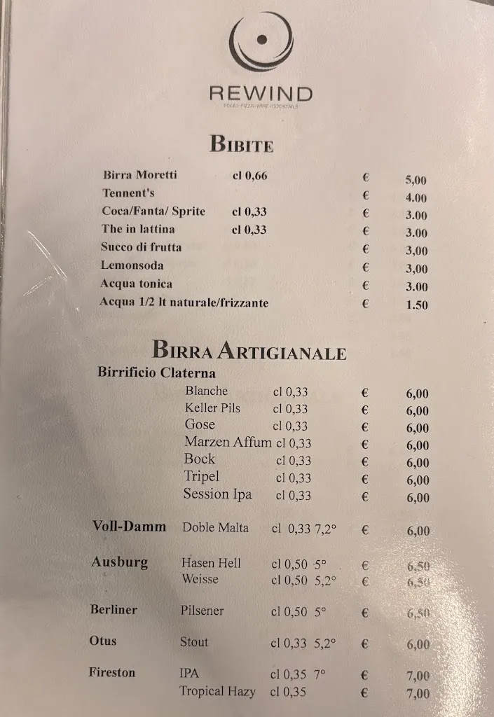 Menu_Rewind Pizzeria Ristorante Wine bar & cocktail bar_Pontedera_image_1