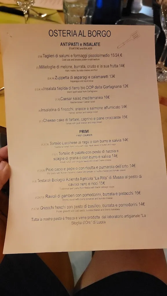 Menü_Osteria al Borgo_Provincia di Lucca_Bild_2