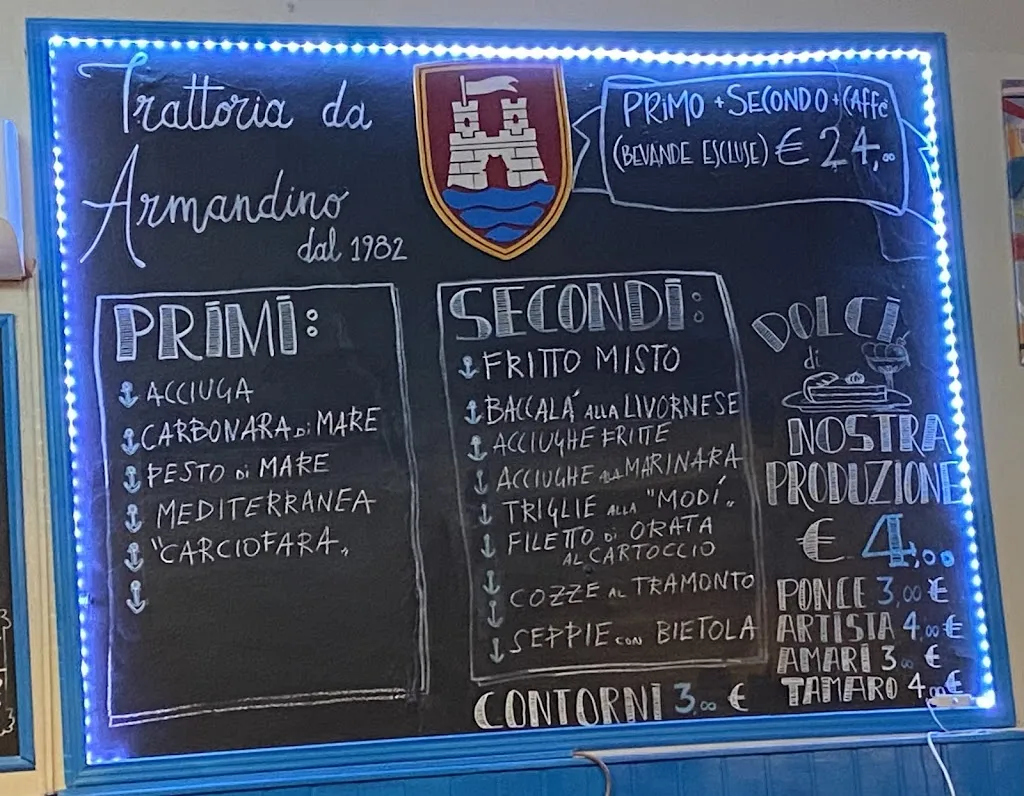 Menu_Trattoria Armandino - Specialitá di pesce_Provincia di Livorno_image_1