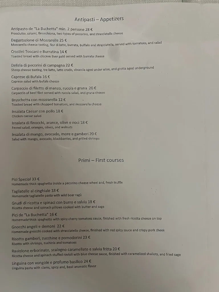 Menu_La Buchetta Food & Wine Restaurant_Province of Florence_image_4