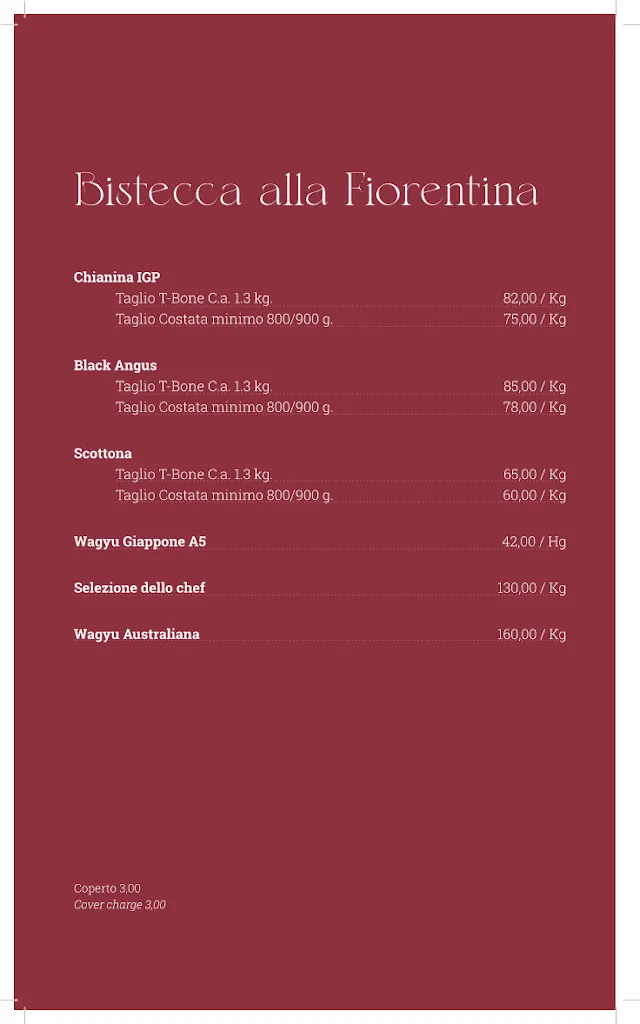 Menu_Ristorante dei Rossi Ponte Vecchio_Province of Florence_image_1