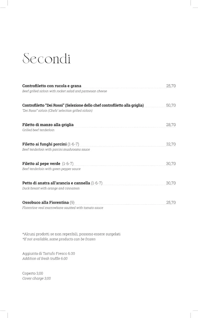 Menu_Ristorante dei Rossi Ponte Vecchio_Province of Florence_image_3