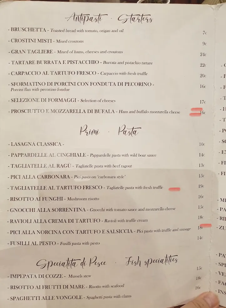 Menu_Osteria La Dolce Vita Firenze_Province of Florence_image_2