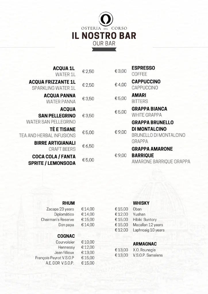 Menu_Osteria del Corso_Province of Florence_image_1