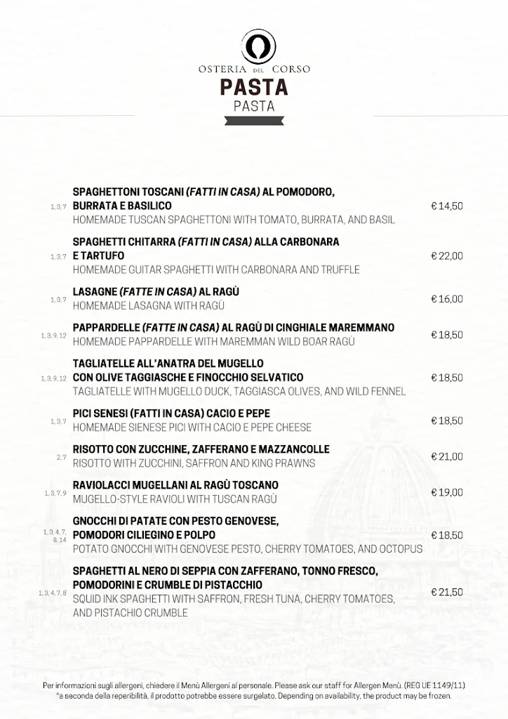Menu_Osteria del Corso_Province of Florence_image_2