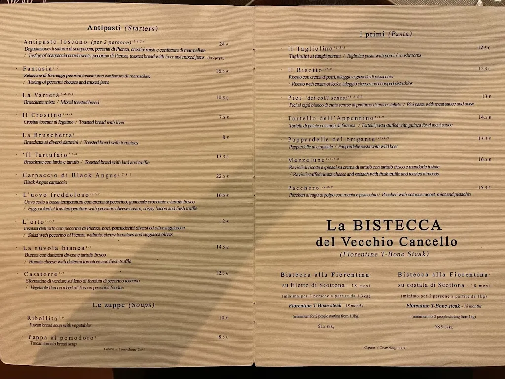 Menu_Osteria Vecchio Cancello_Province of Florence_image_1