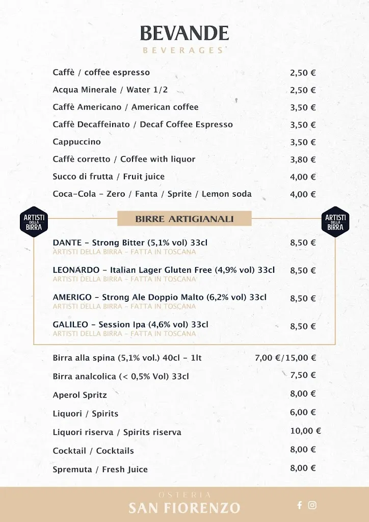 Menu_Osteria San Fiorenzo_Province of Florence_image_1