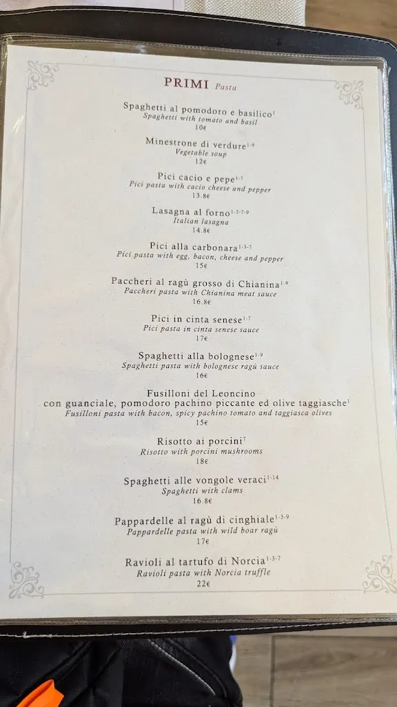 Menu_Osteria dei Leoni Firenze_Province of Florence_immagine_2