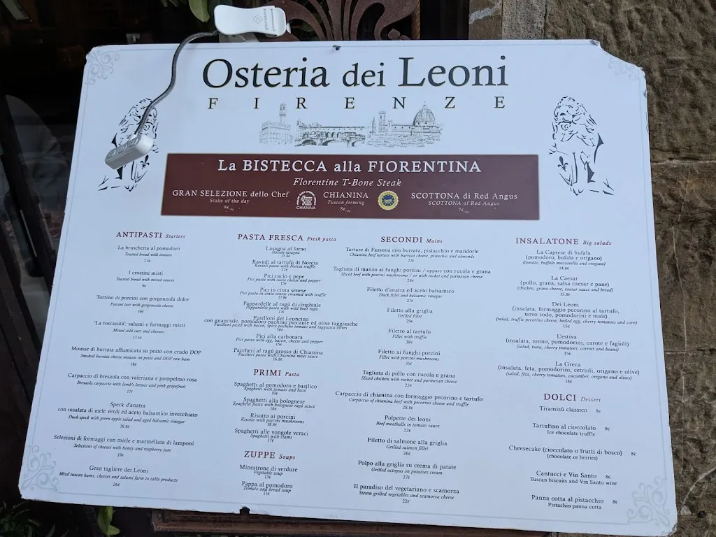 Menu_Osteria dei Leoni Firenze_Province of Florence_immagine_3