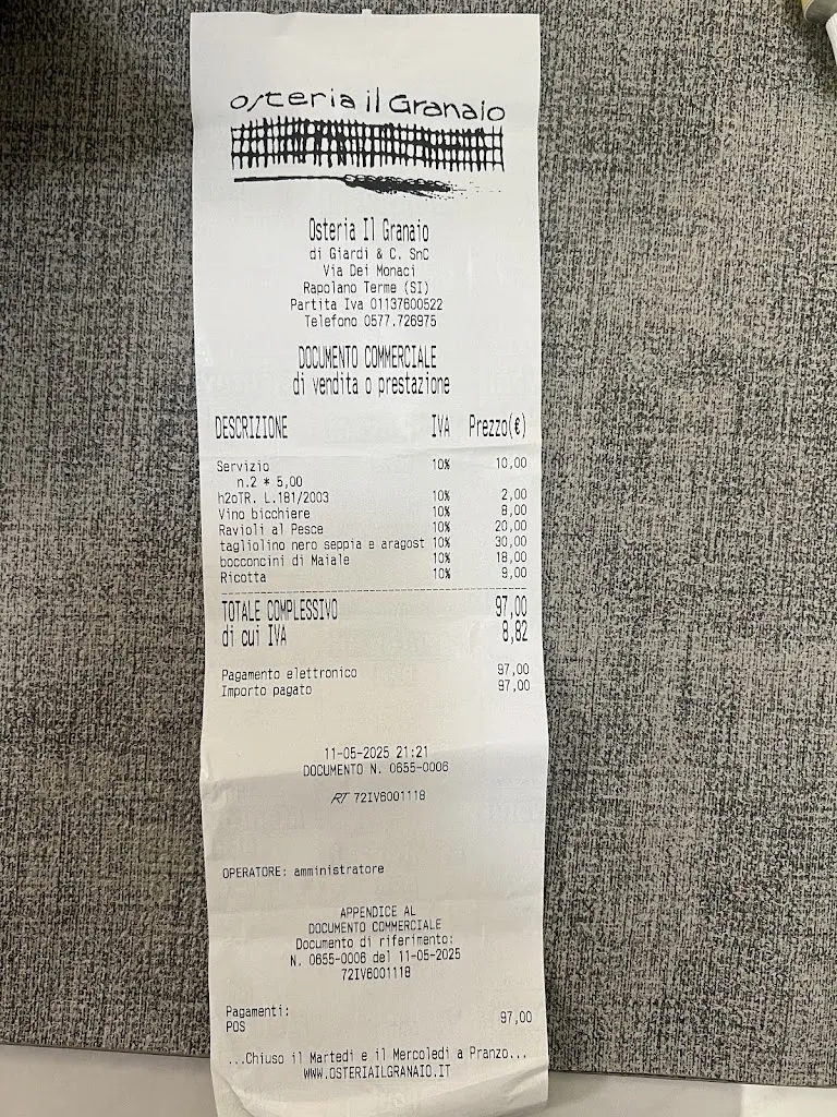 ka yin chan_Osteria Il Granaio_Rapolano Terme_review