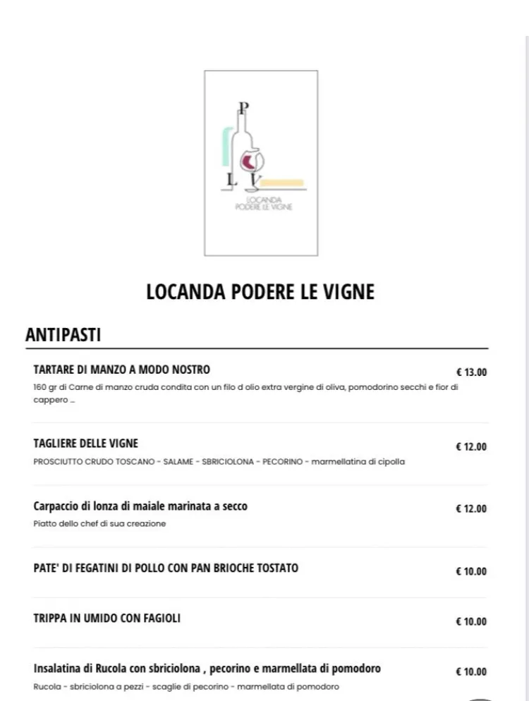 Menu_Locanda Podere Le Vigne_Radda in Chianti_image_2