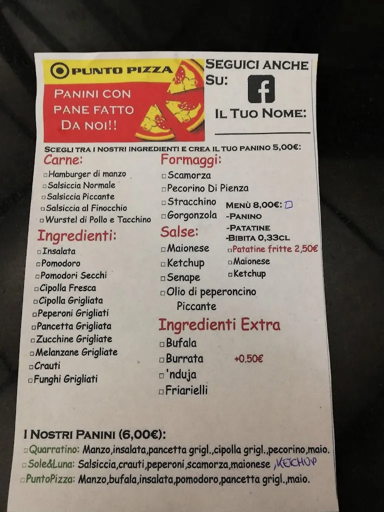 Menu_Punto Pizza quarrata_Quarrata_image_3
