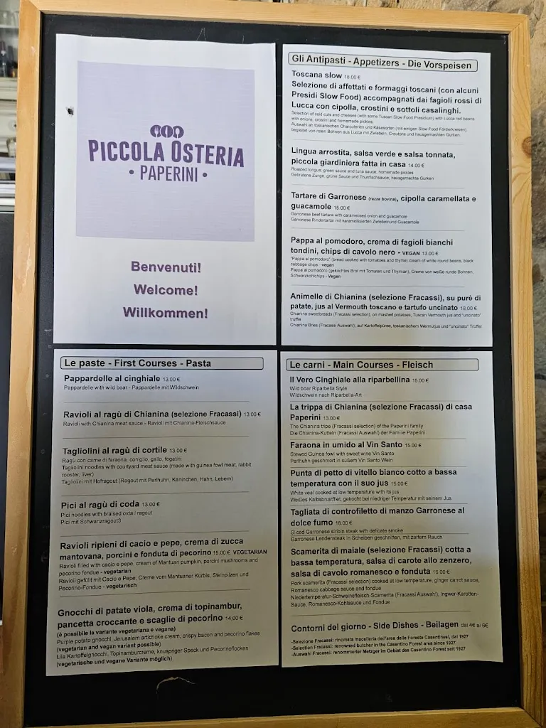 Menü_Piccola Osteria Paperini_Riparbella_Bild_1