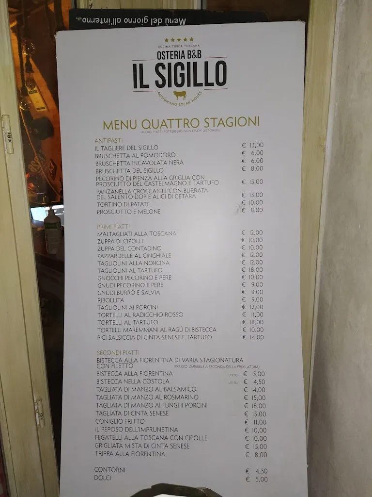 Menu_Osteria Il Sigillo: Locanda e B&B_Rosignano Marittimo_image_1