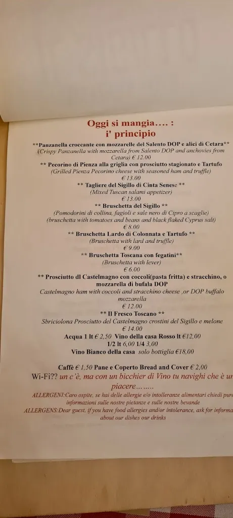 Menu_Osteria Il Sigillo: Locanda e B&B_Rosignano Marittimo_image_3