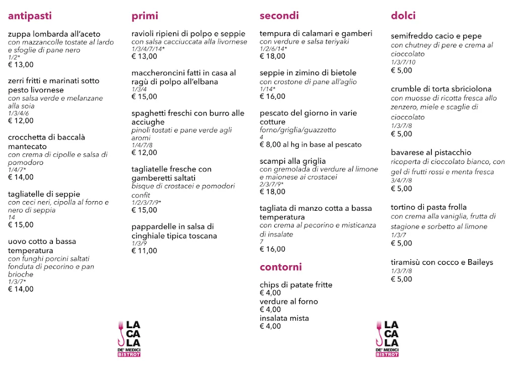 Menu_La Cala de' Medici Bistrot_Rosignano Marittimo_image_1