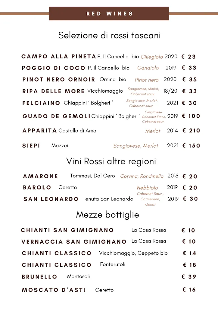 Menu_Le Vecchie Mura_San Gimignano_image_2