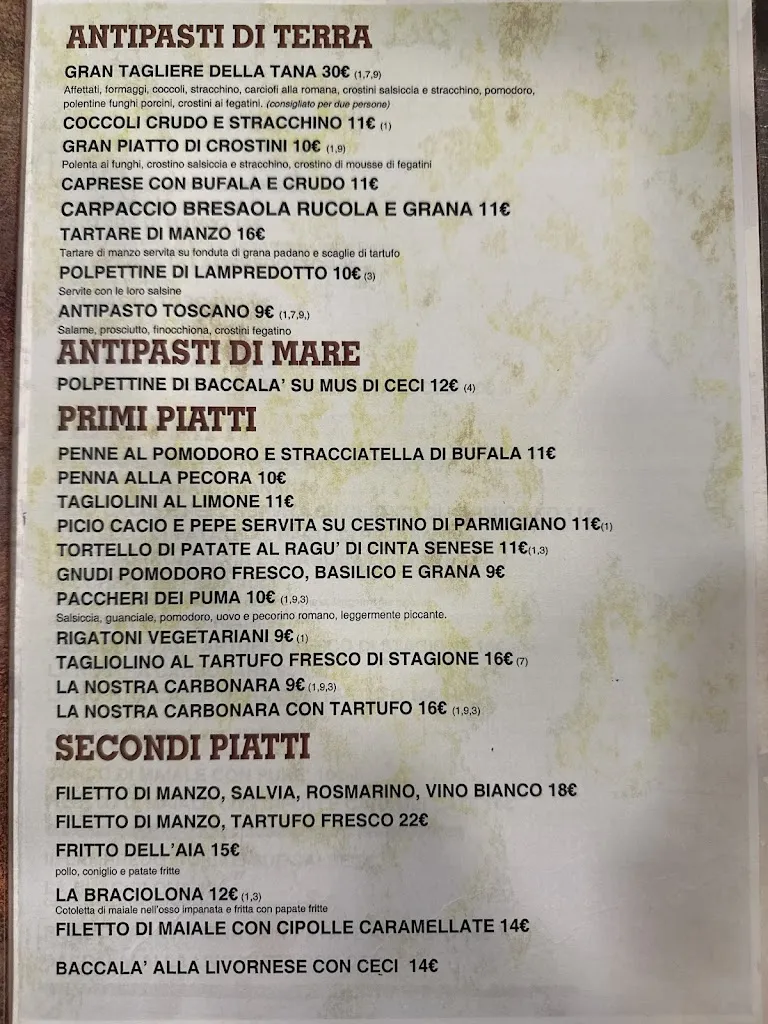 Menu_“La Tana dei Puma” Ristorante/Pizzeria/Braceria/Pub_San Donnino_image_3