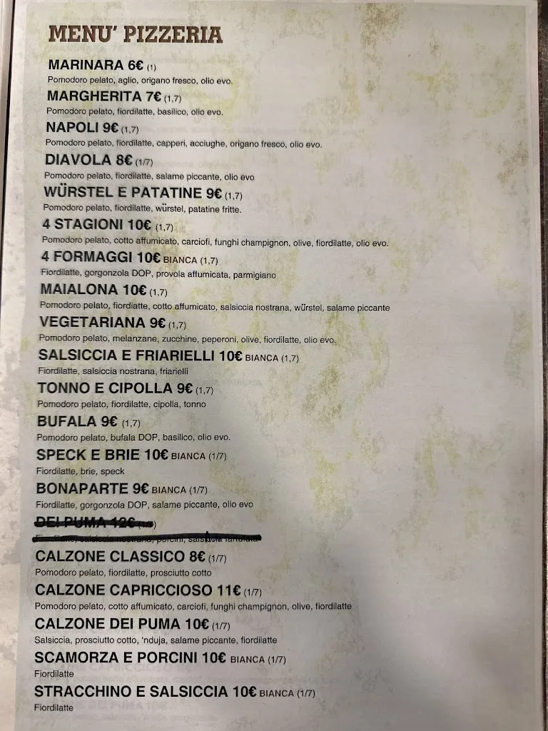Menu_“La Tana dei Puma” Ristorante/Pizzeria/Braceria/Pub_San Donnino_image_4