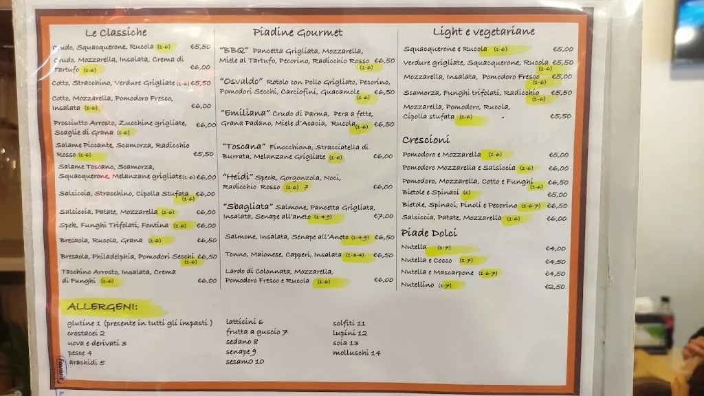 Menü_Maninpasta Piadineria Artigianale_San Giovanni Valdarno_Bild_1