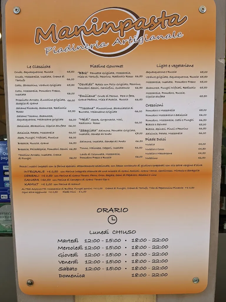 Menü_Maninpasta Piadineria Artigianale_San Giovanni Valdarno_Bild_2