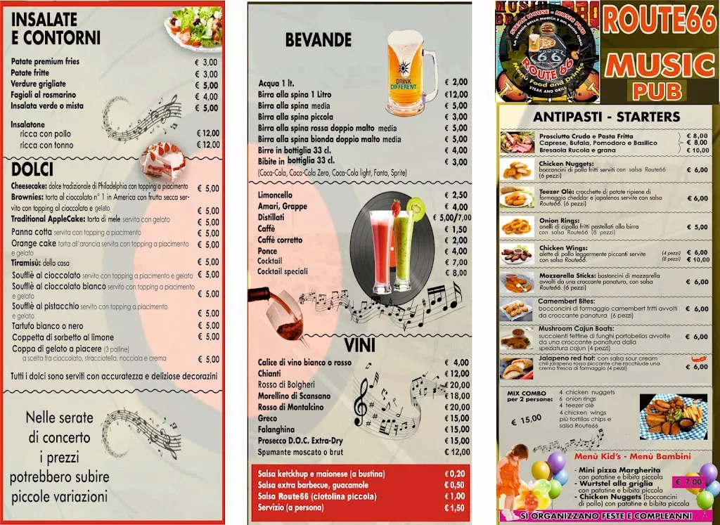 Menu_Ristorante Route 66_San Giuliano Terme_image_1