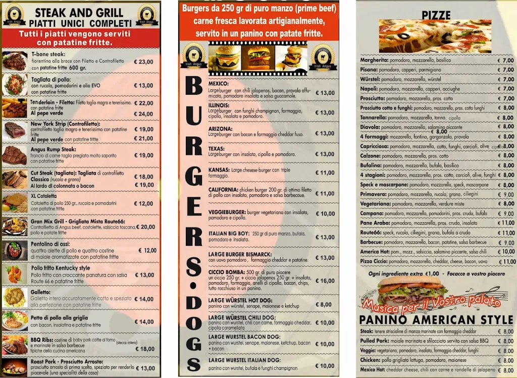 Menu_Ristorante Route 66_San Giuliano Terme_image_3