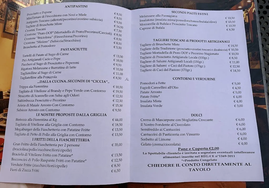 Menu_Antica Fiaschetteria del Chianti_San Casciano in Val di Pesa_immagine_1