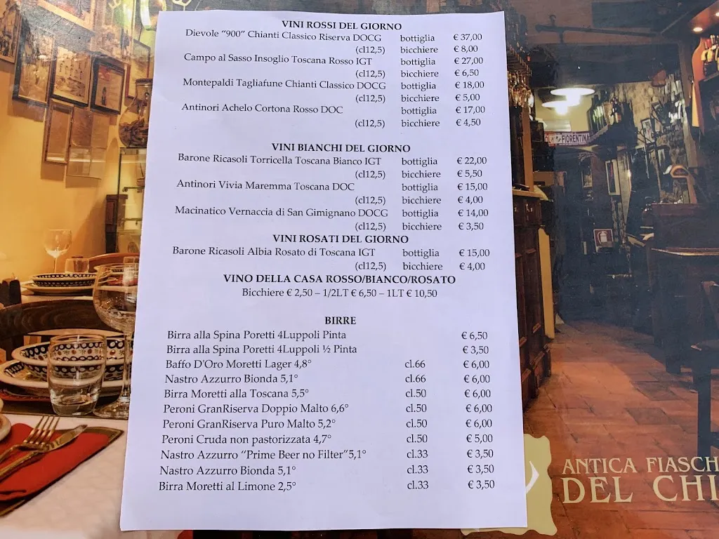 Menu_Antica Fiaschetteria del Chianti_San Casciano in Val di Pesa_immagine_2