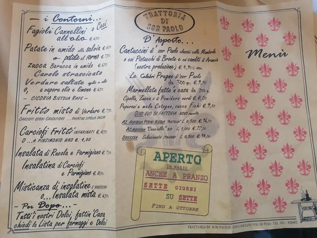 Menu_Trattoria dì sor Paolo Ristorante & Cantina_San Casciano in Val di Pesa_image_2