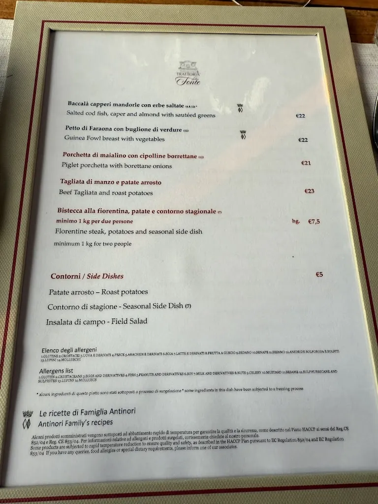 Menu_Trattoria Della Fonte_San Casciano in Val di Pesa_image_1