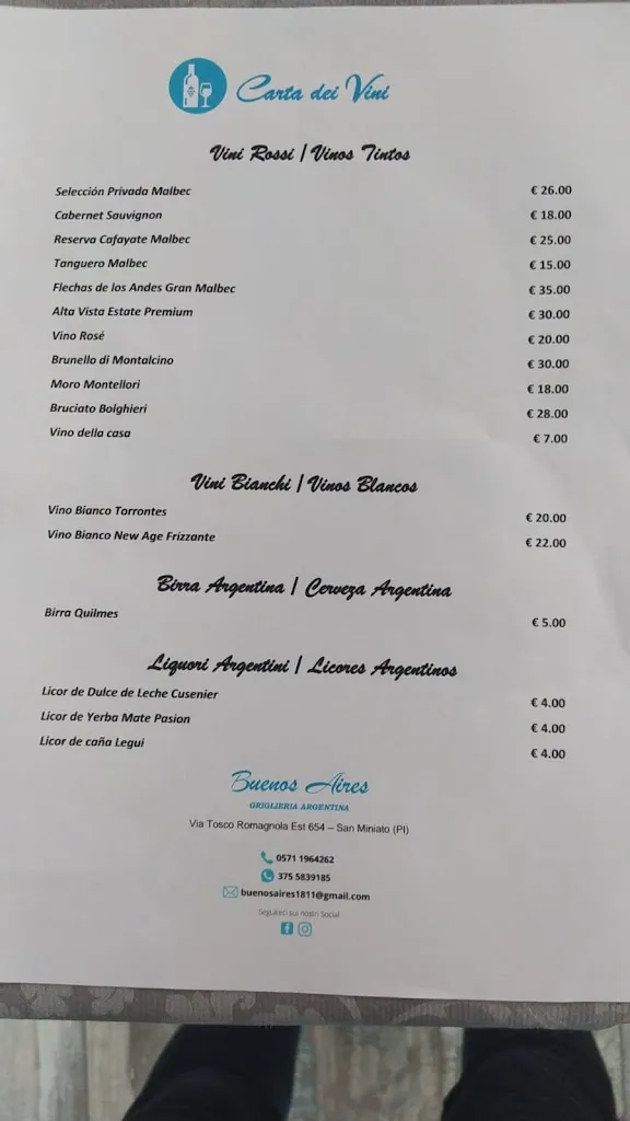Menu_Buenos Aires Griglieria Argentina_San Miniato Basso_image_2