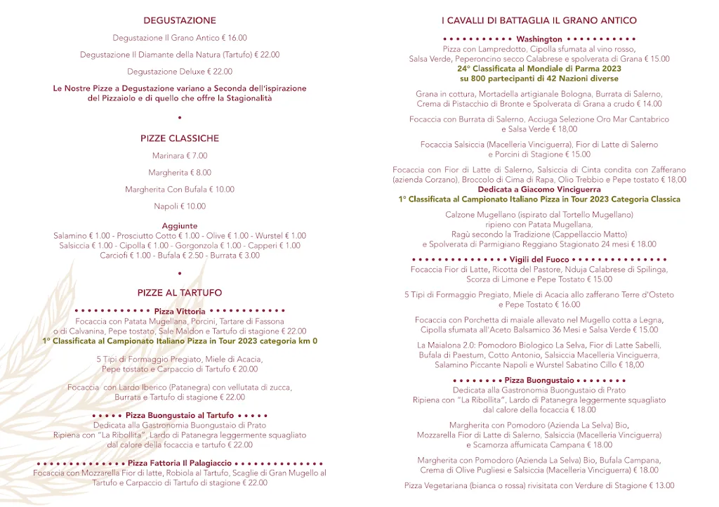 Menu_Il Grano Antico pizzeria_San Piero a Sieve_image_1