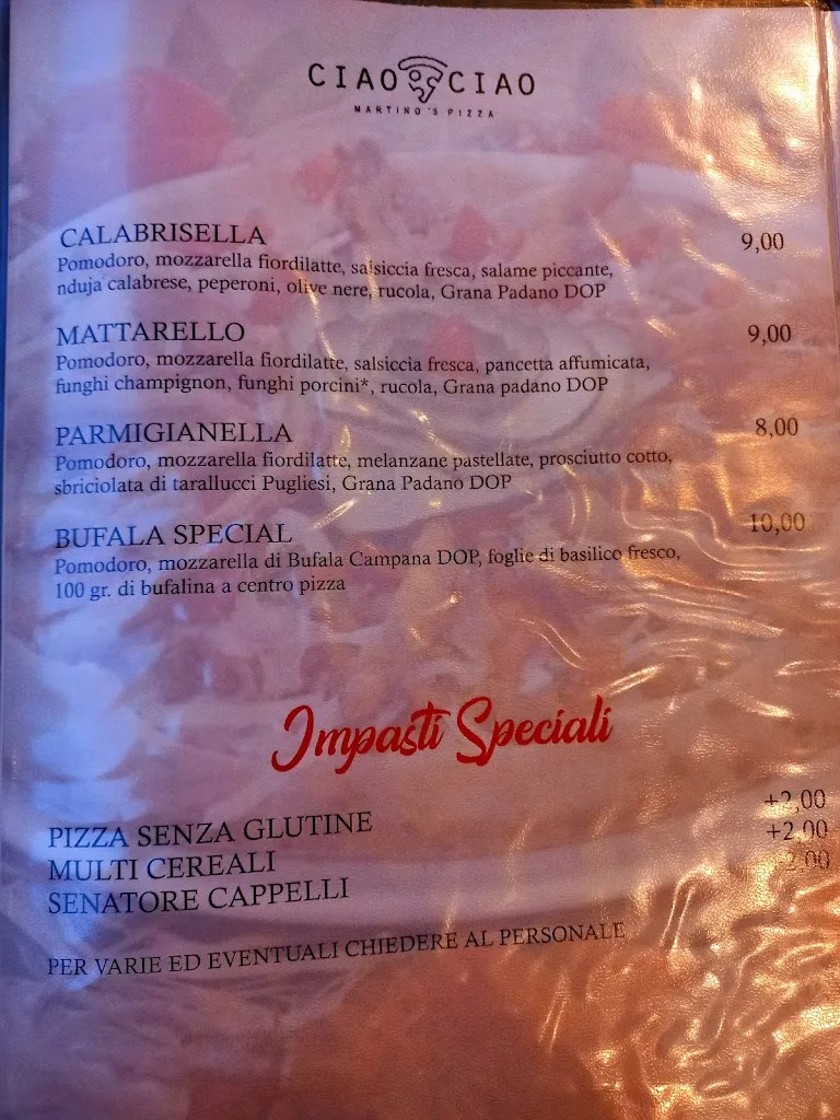 Menu_Ciao Ciao Martino's Pizza_Mesagne_image_4