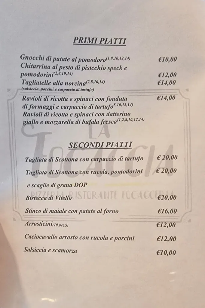 Menu_La Focaccia_Castel di Sangro_image_1