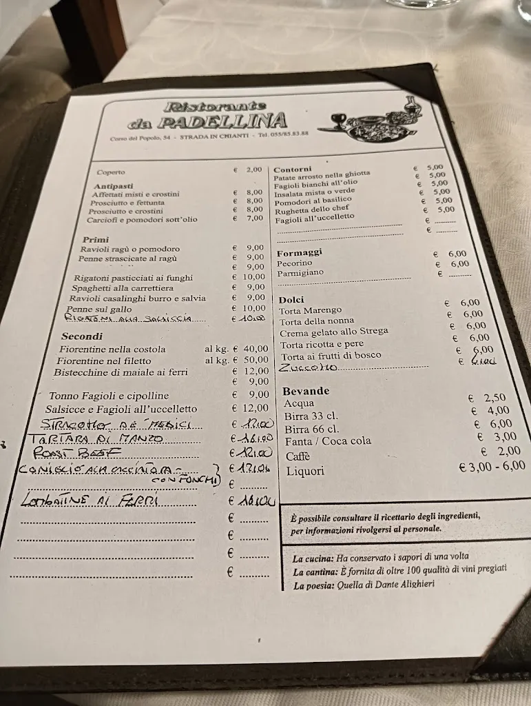 Menu_Ristorante da Padellina_Strada in Chianti_immagine_1