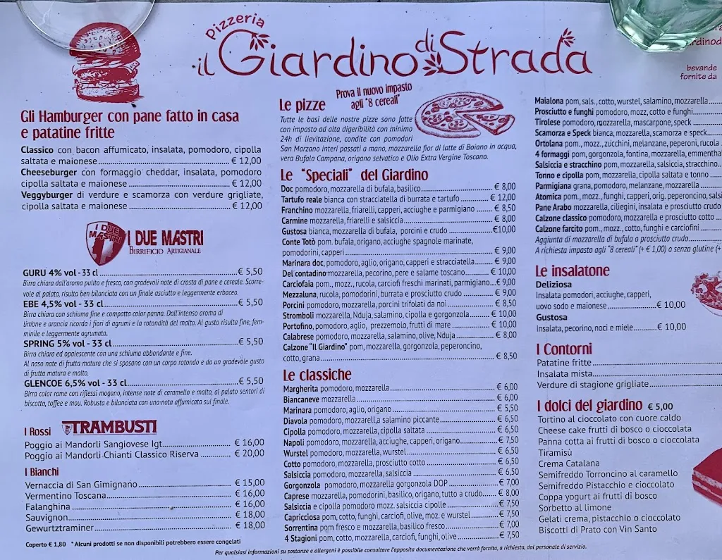 Menu_Ristorante Pizzeria Il Giardino di Strada_Strada in Chianti_image_1