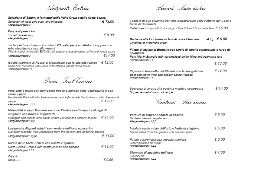 Menu_Ristorante della Fattoria del Colle_Trequanda_immagine_1