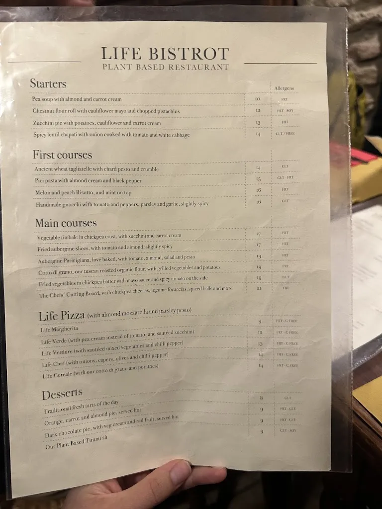 Menu_Life Bistrot - Plant Based Restaurant in Tuscany_Volterra_image_1