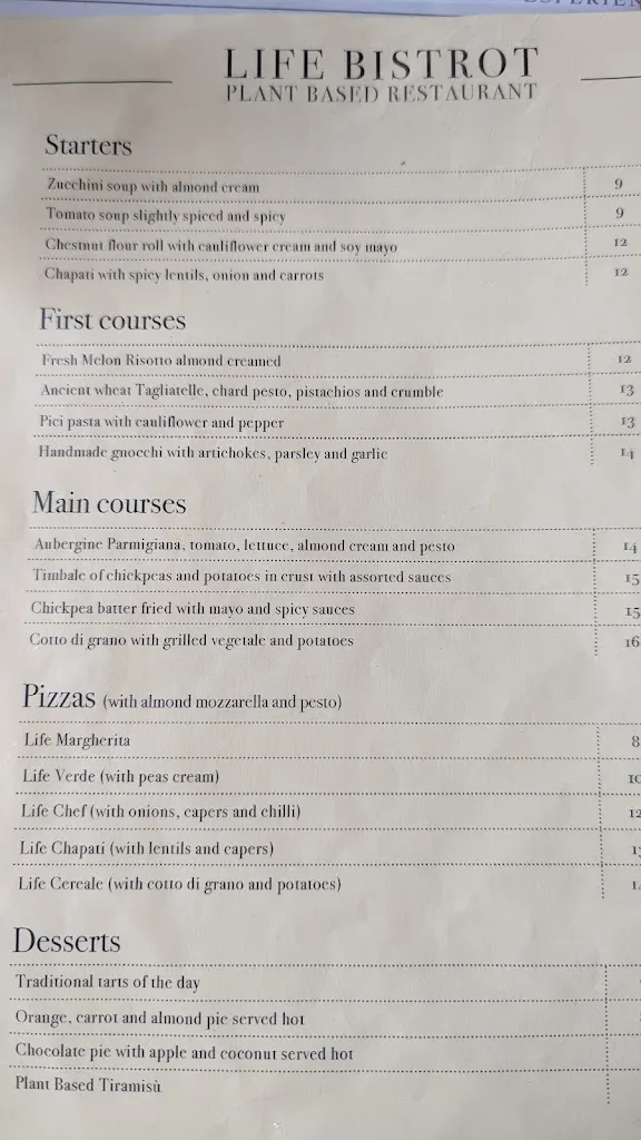 Menu_Life Bistrot - Plant Based Restaurant in Tuscany_Volterra_image_4